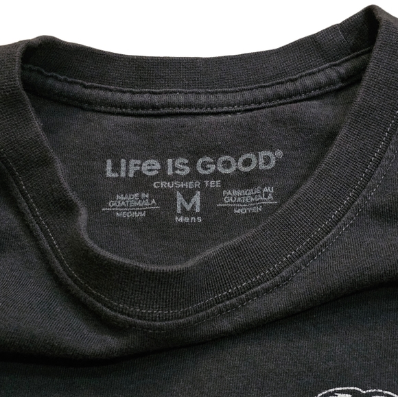 Life Is Good Mermaid Seas The Day Black Crusher Tee T-Shirt Men Medium College - Picture 3 of 7